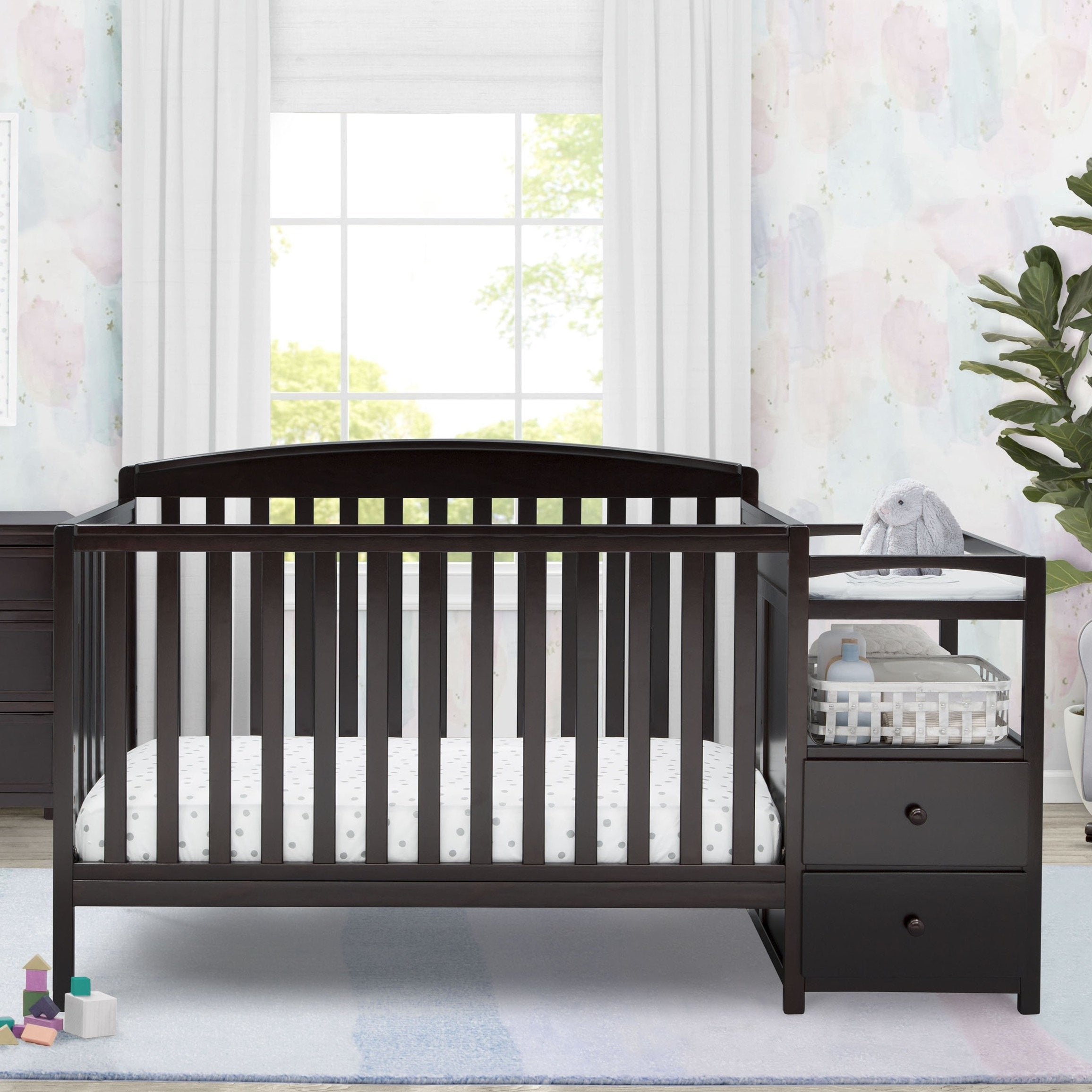 Royal Convertible Crib and Changer - 3-in-1 Baby Nursery Furniture Set with Toddler Bed & Dresser | Safe, Durable & Space-Saving for Newborns to Kids | Perfect for Nursery Rooms, Daycare Centers & Small Spaces