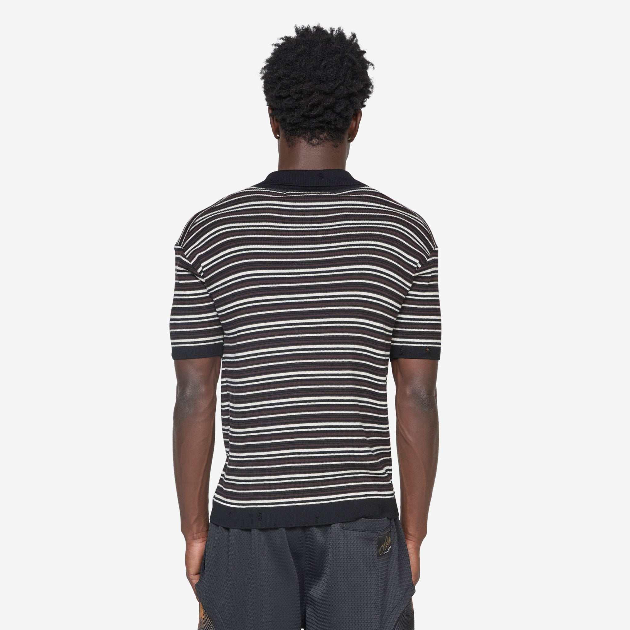 Premium Stripe Polo Sweater for Men - Black & Brown Colors | Casual Office Wear & Weekend Outfits