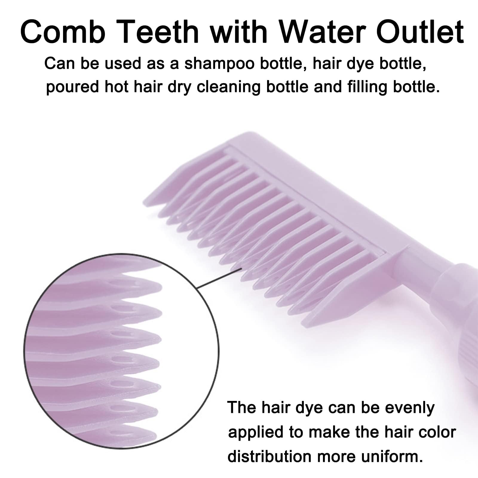 **KIRA Plastic Hair Applicator Bottle with Comb & Cap - 250ml Scalp & Hair Dye Bottle for Salon, DIY Hair Oil & Treatment (Purple, Pack of 1) - Perfect for At-Home Hair Coloring & Professional Salon Use**