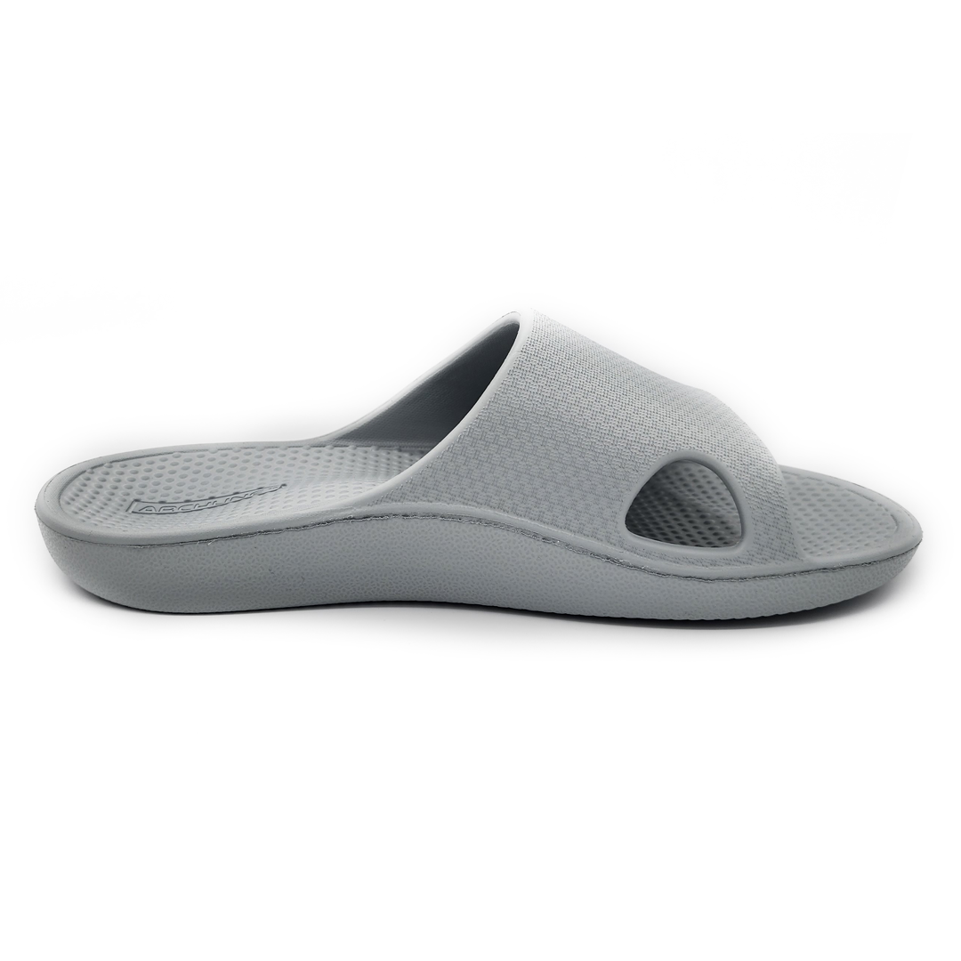 Archline Rebound Orthotic Slides for Plantar Fasciitis Relief - Stone Grey - Comfortable Recovery Sandals for Men & Women - Perfect for Post-Surgery, Home & Outdoor Use
