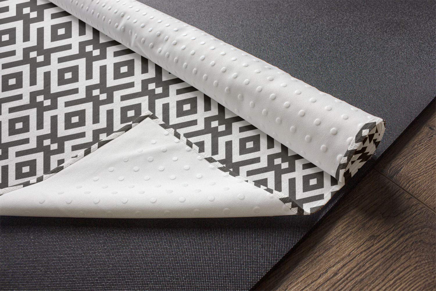 Ambesonne Non-Slip Yoga Mat Towel - Geometric Border Stripes Design - Sweat Absorbent for Yoga, Pilates & Workouts - 25