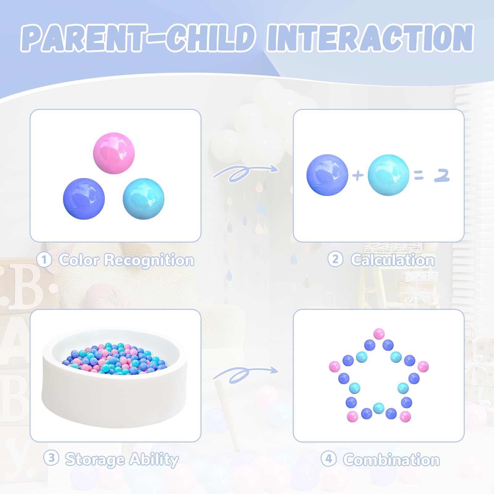 100 Non-Toxic Ball Pit Balls for Toddlers & Kids - Phthalate & BPA Free, Crush Proof 2.16