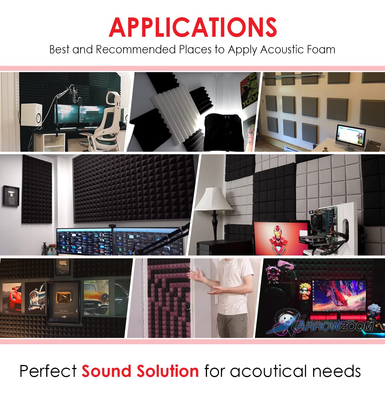 24 Pack Baby Blue Acoustic Foam Panels 19.6