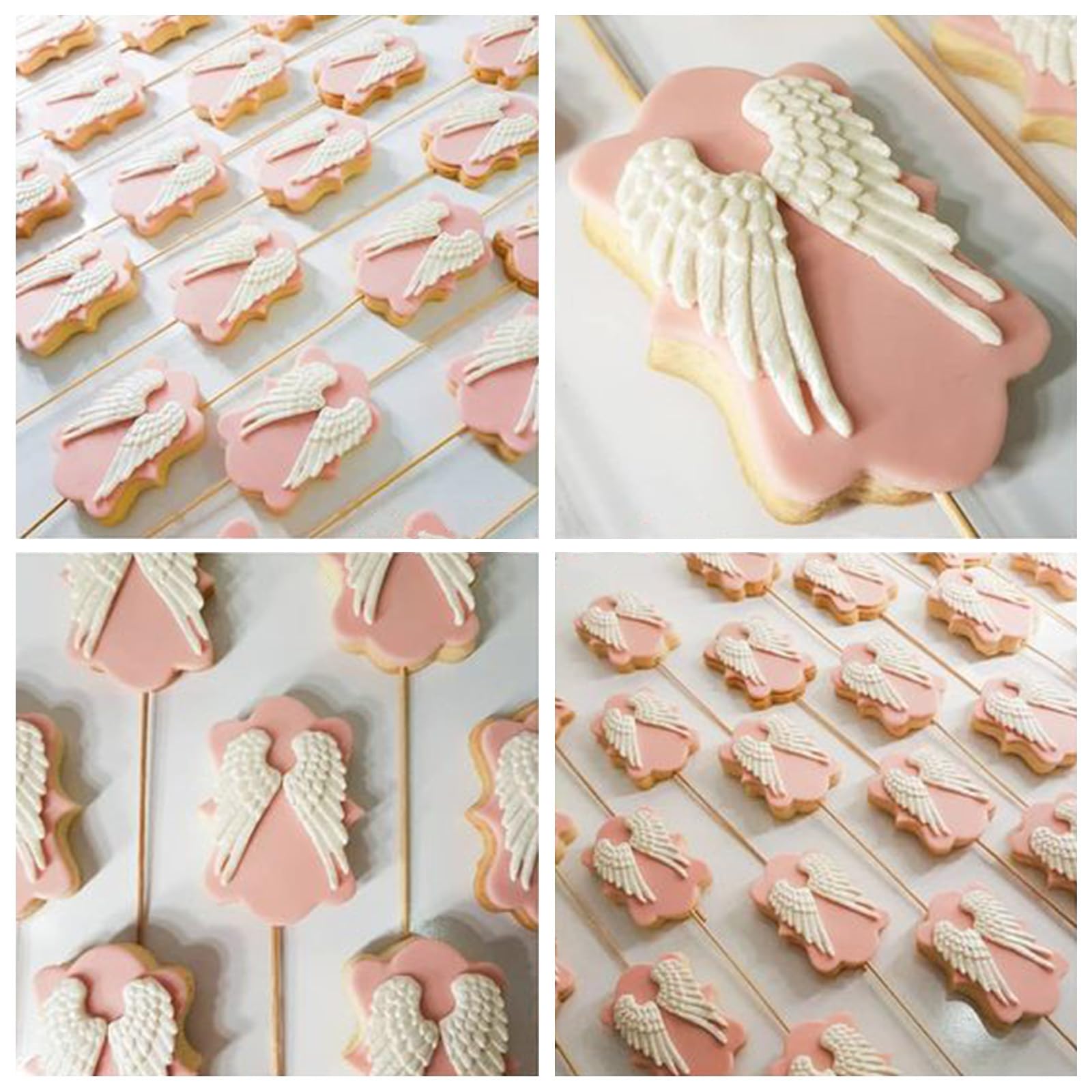Angel Wings & Cross Silicone Molds for Cake Decorating - Baptism, Cupcake Topper, Chocolate, Sugarcraft, Gum Paste & Resin Molds - Perfect for Wedding, Baby Shower & Religious Celebration Cakes