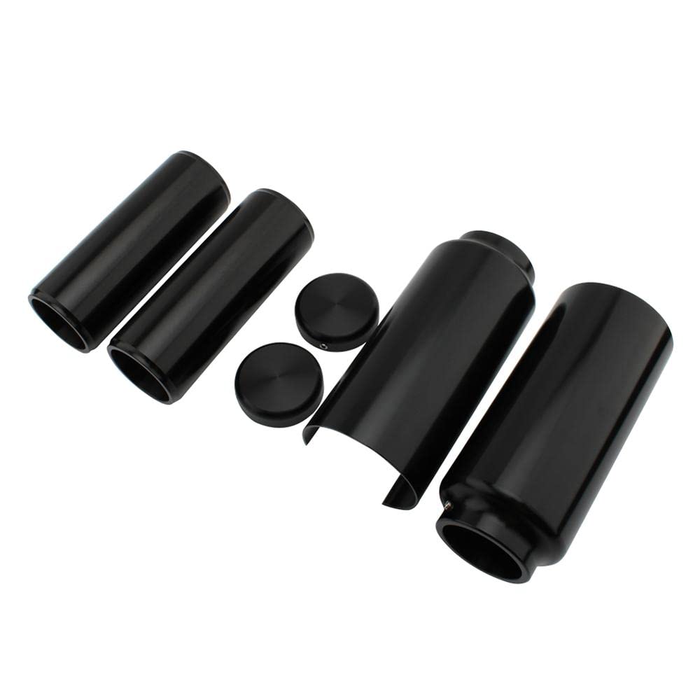 Harley Davidson Street Bob Low Rider 2018-2022 Fork Cover Cap - Full Fork Boot Upper & Lower Set in Black | Motorcycle Protection for Rough Roads & Long Rides
