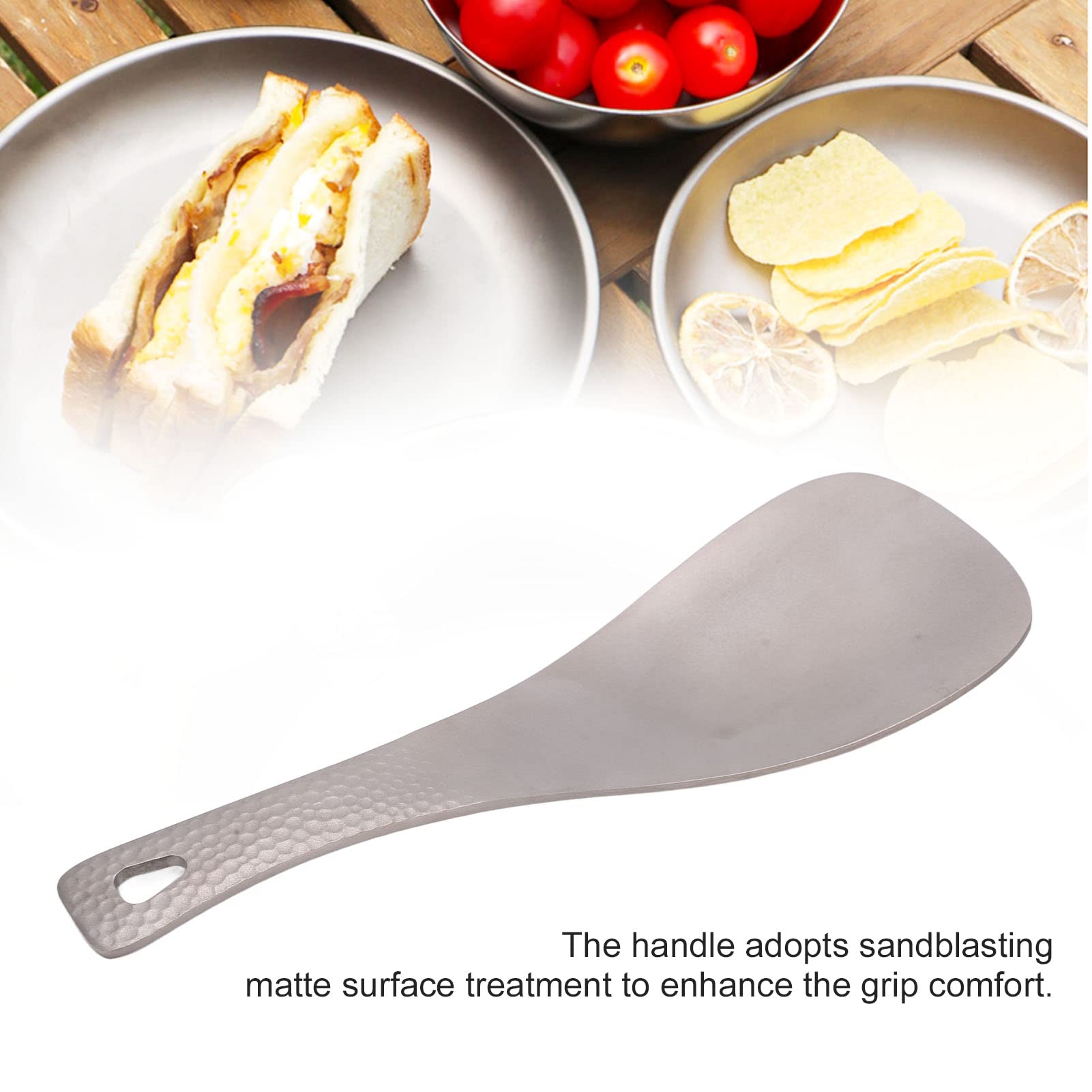 Premium Titanium Rice Paddle - Durable Rice Scooper Spoon & Rice Cooker Spatula for Perfect Serving - Ideal for Home Kitchens & Restaurant Use - Great for Sushi, Stir-Frying & Meal Prep