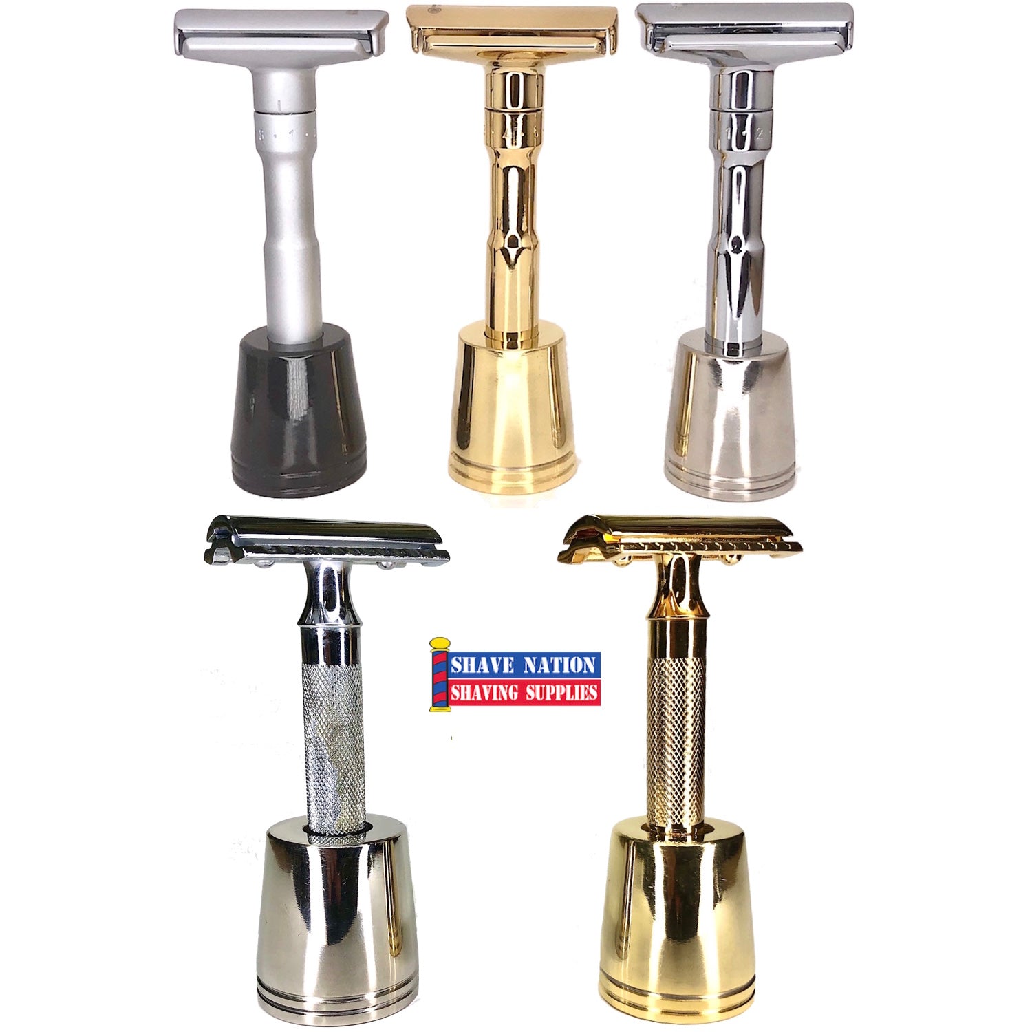 Premium Shave Nation Solo Razor Stand - Chrome Plated Safety Razor Holder for Men's Grooming - Perfect for Bathroom Countertop & Travel Shaving Kit Organization