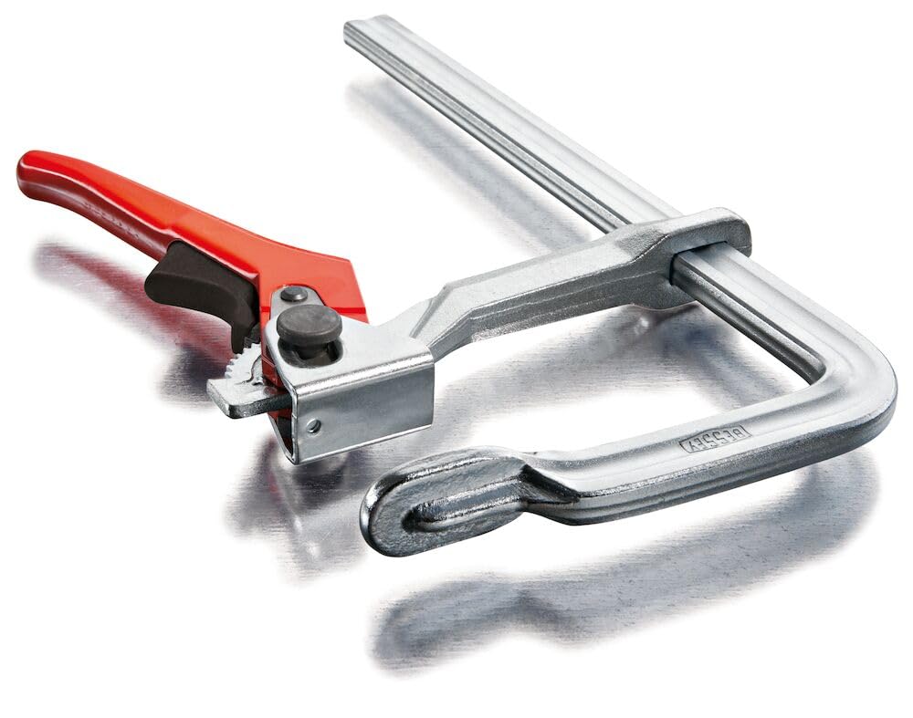 Bessey GSH40 ClassicX GSH Lever Clamp - 400mm/120mm Capacity, Grey/Red - Heavy Duty Woodworking Clamp for Carpentry, DIY Projects & Furniture Making