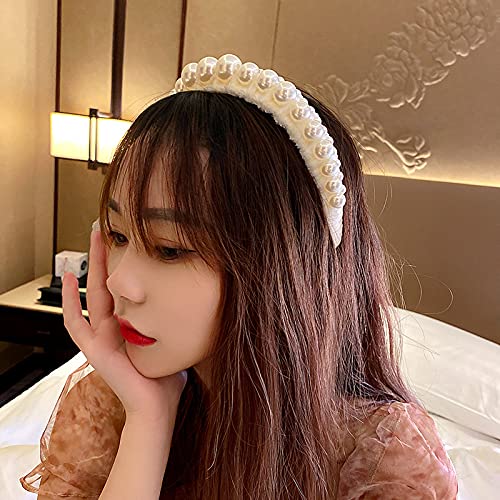 Wiwpar Pearl Headbands for Women - Non-Slip Fashion Hair Accessories | Elegant White Headband for Everyday Wear, Weddings & Special Occasions