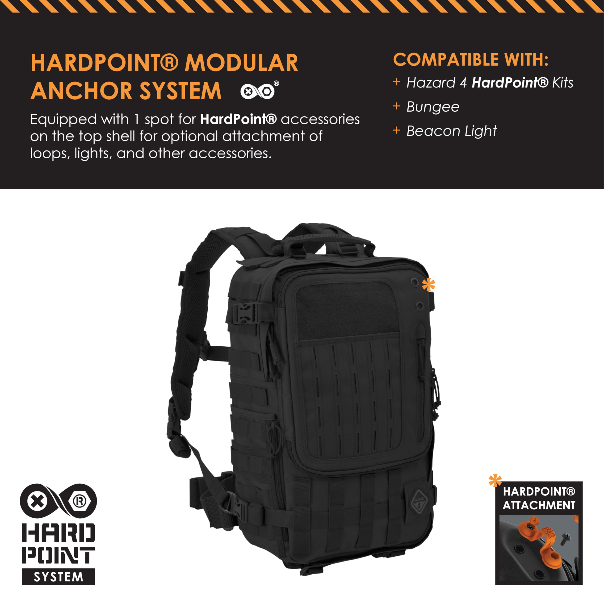 HAZARD 4 Second Front™ Rotatable Tactical Backpack - Durable Military Style MOLLE Compatible EDC Pack for Outdoor, Hiking & Travel - Perfect for Adventure, Camping & Everyday Carry