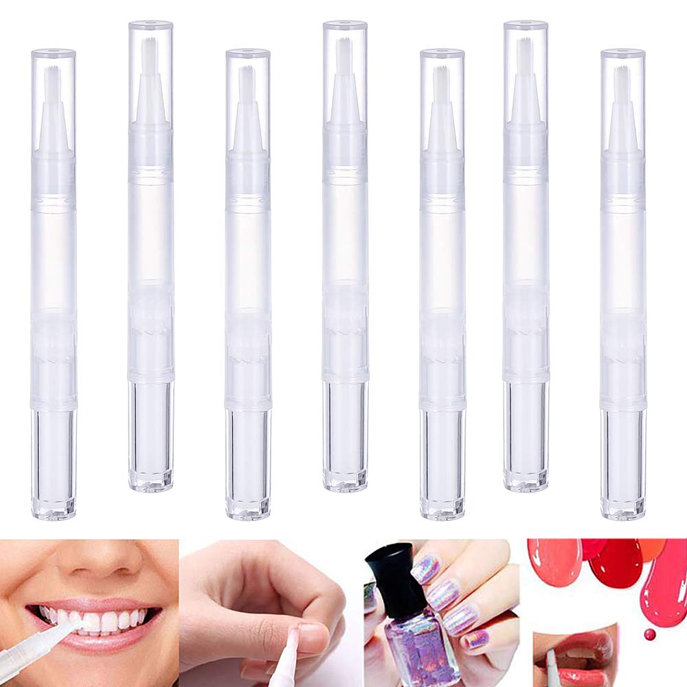 20Pcs 3ml Empty Transparent Twist Pens with Brush - Refillable Nail Oil & Cuticle Oil Pen Set - Includes 2 Transfer Pipettes for Lip Gloss, Teeth Whitening & DIY Cosmetics - Perfect for Salon, Home Manicure & Beauty Storage
