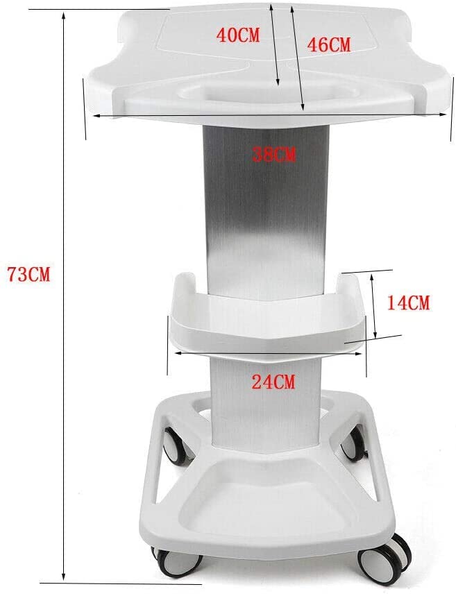 Professional Aluminum Alloy Beauty Equipment Cart - Mobile Salon & Spa Trolley with Wheels & Tray for Hairdressing, Makeup, Nail Care - White (Perfect for Barbershops, Beauty Salons & Mobile Spa Services)