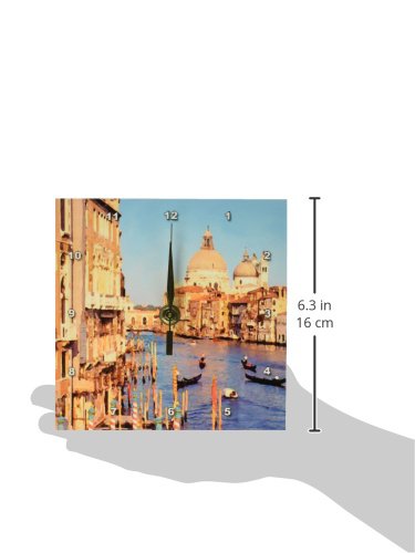 3Drose Venice Italy Themed Desk Clock - 6x6 Inch Stylish Home & Office Decor - Perfect for Gifts, Travel Lovers & Italian Decor Enthusiasts