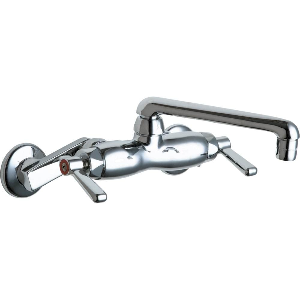 Chicago 445-E35ABCP Single Handle Hot and Cold Water Kitchen Sink Faucet in Chrome Finish - Perfect for Modern Homes & Restaurant Use