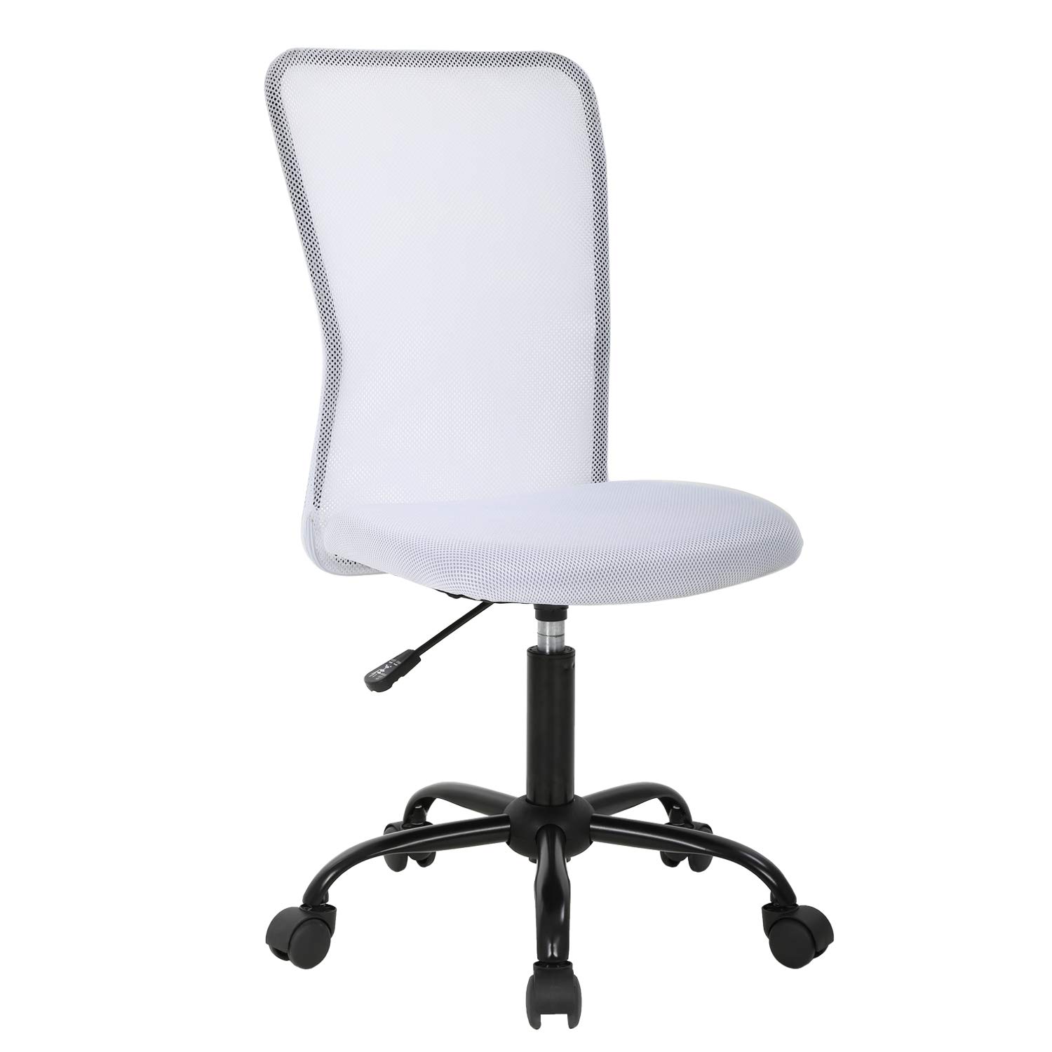 Best Ergonomic Office Chair - Mesh Computer Desk Chair with Lumbar Support, Armless Modern Executive Swivel Rolling Chair for Home & Office Workspace (White) - Perfect for Long Hours of Comfortable Sitting at Work or Gaming