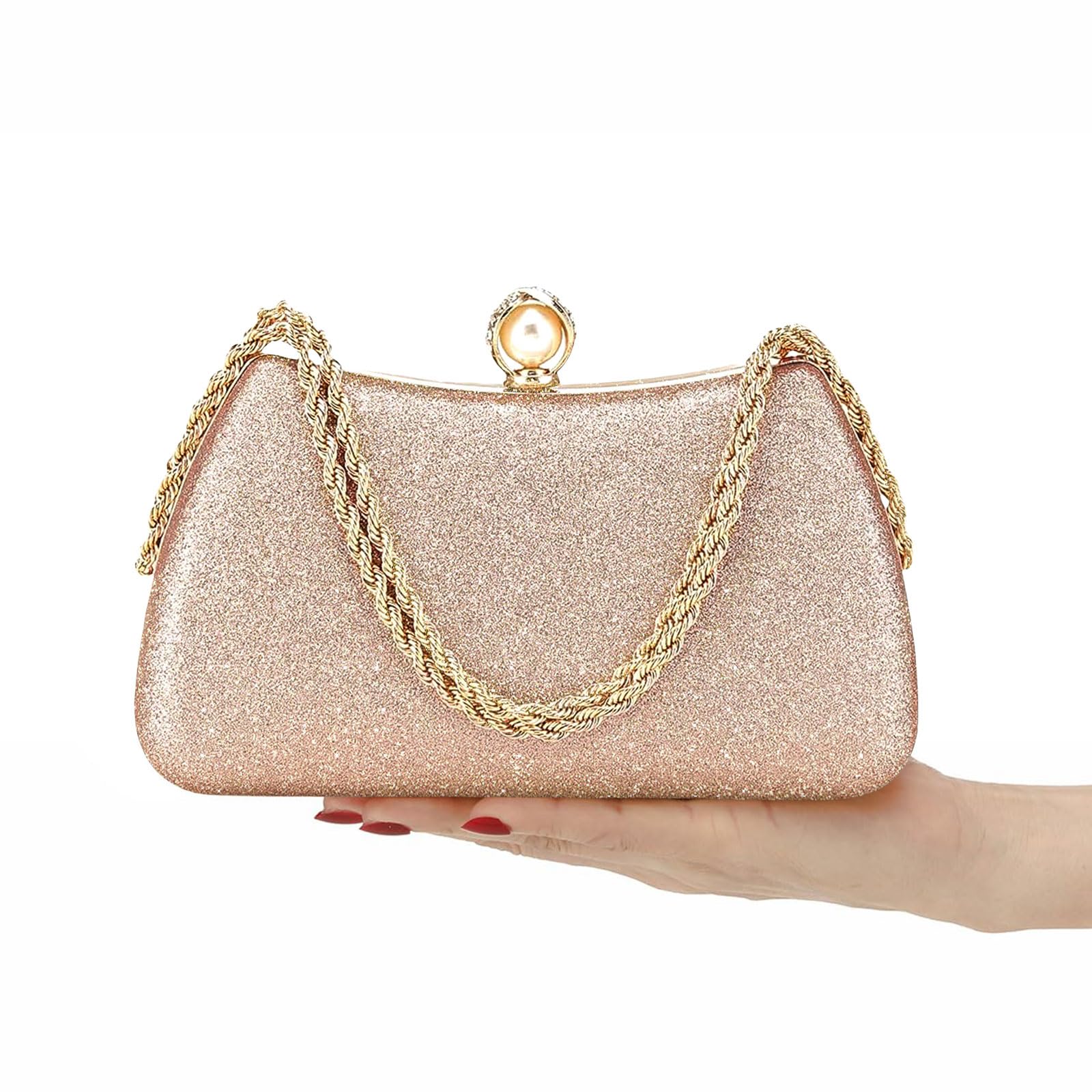 Glitter Shiny Clutch Purse for Women - Wedding & Evening Party Handbag