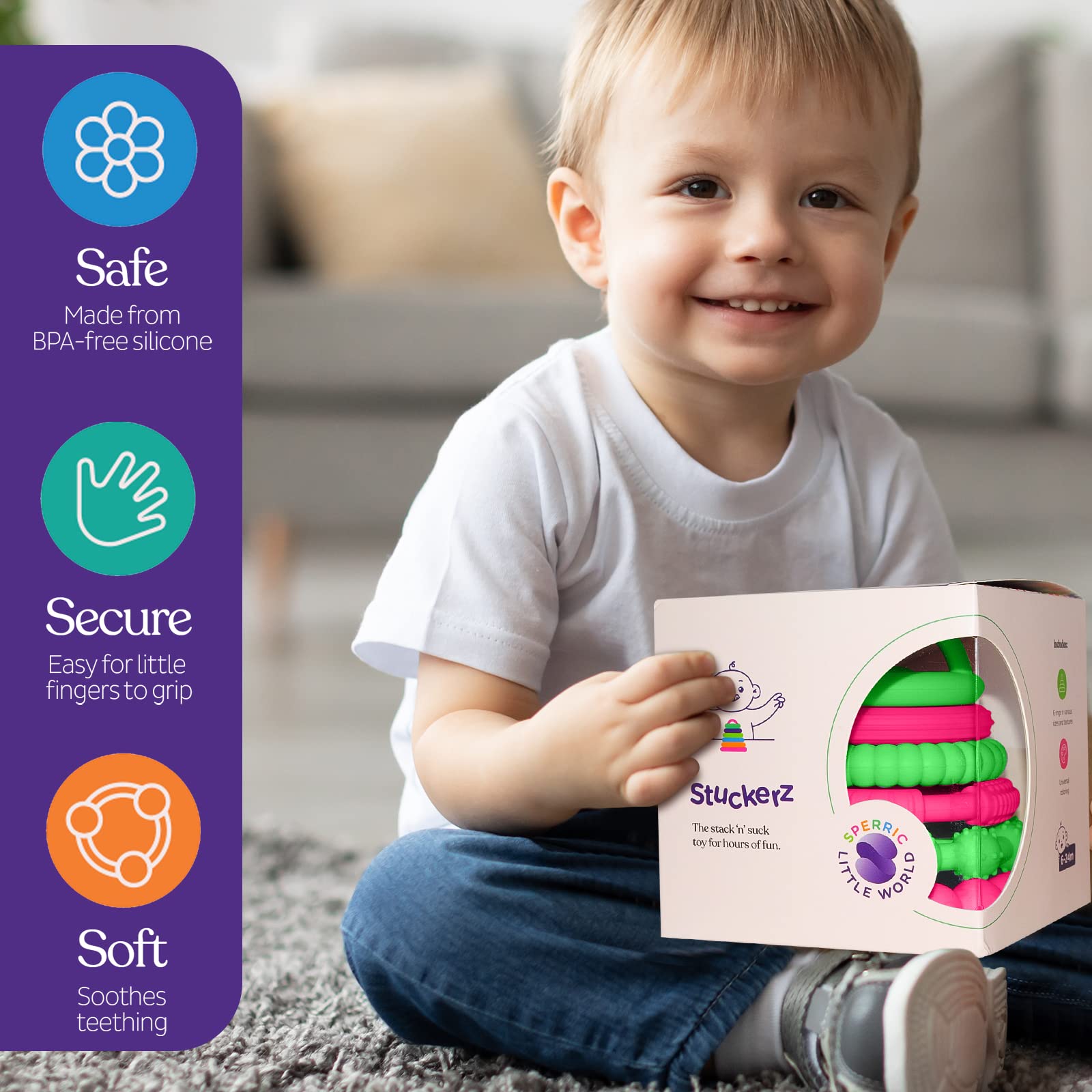 Soft Silicone Baby Stacking Rings - Teething Toy for Boys & Girls | Interactive Developmental Toy for Playtime & Learning