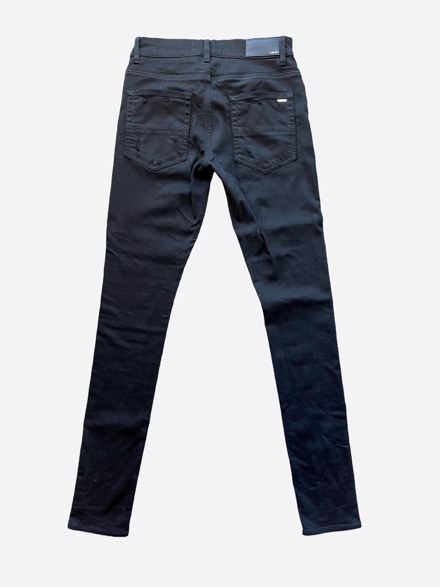 Amiri Black Stack Denim Jeans for Men - Slim Fit Stretch Denim Pants | Perfect for Casual Wear, Night Out & Street Style Fashion