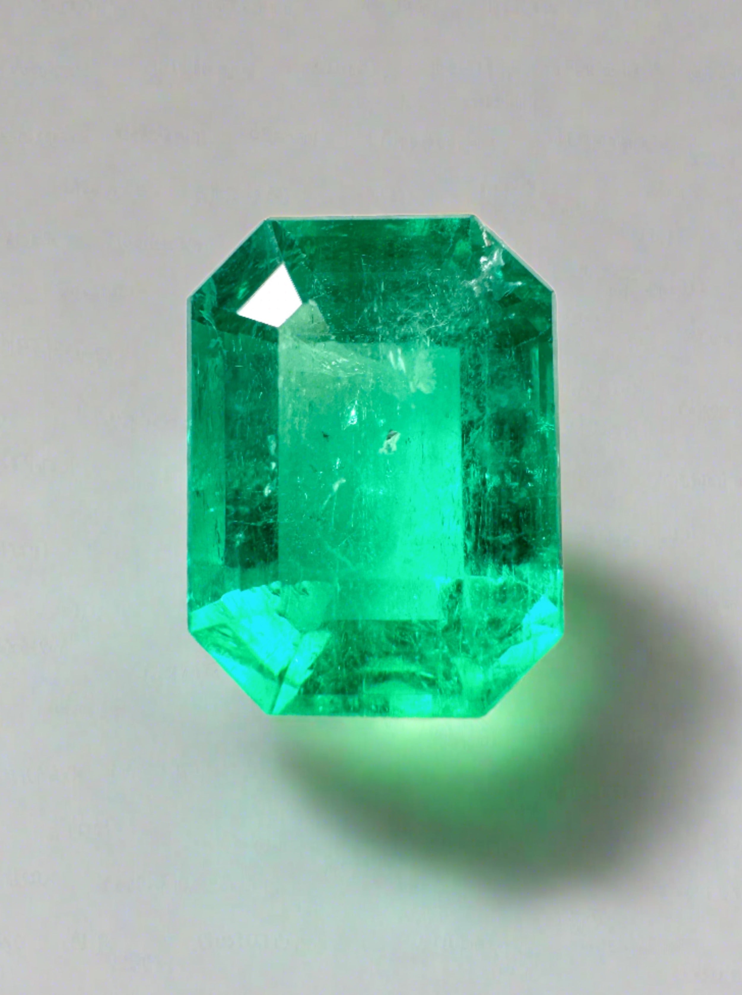 3.88 Carat 11x8mm Glowing Green Natural Loose Colombian Emerald - Emerald Cut Gemstone for Jewelry Making, Engagement Rings & Luxury Gifts