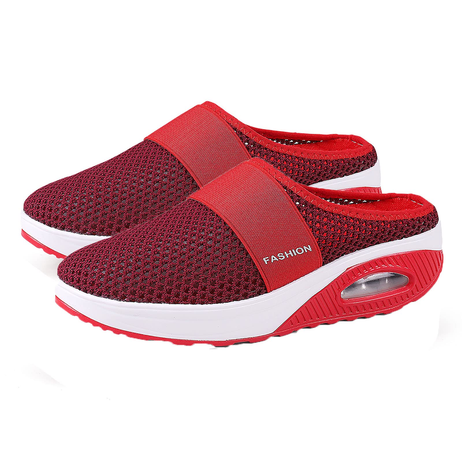LELEBEAR Women's Breathable Mesh Slip-On Walking Shoes with Air Cushion - Orthopedic & Diabetic Friendly Comfort Shoes for Walking, Travel & Daily Wear
