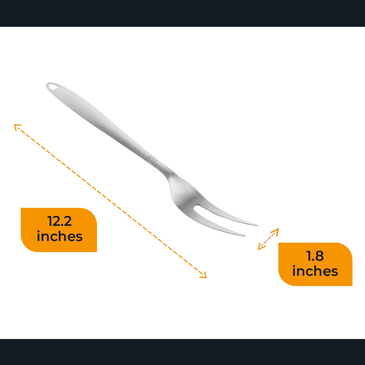 Premium Stainless Steel BBQ Forks - 2-Pack Heavy Duty Meat Forks with Long Handle for Grilling, Carving, and Serving - Perfect for Backyard Barbecues, Camping, and Outdoor Cooking