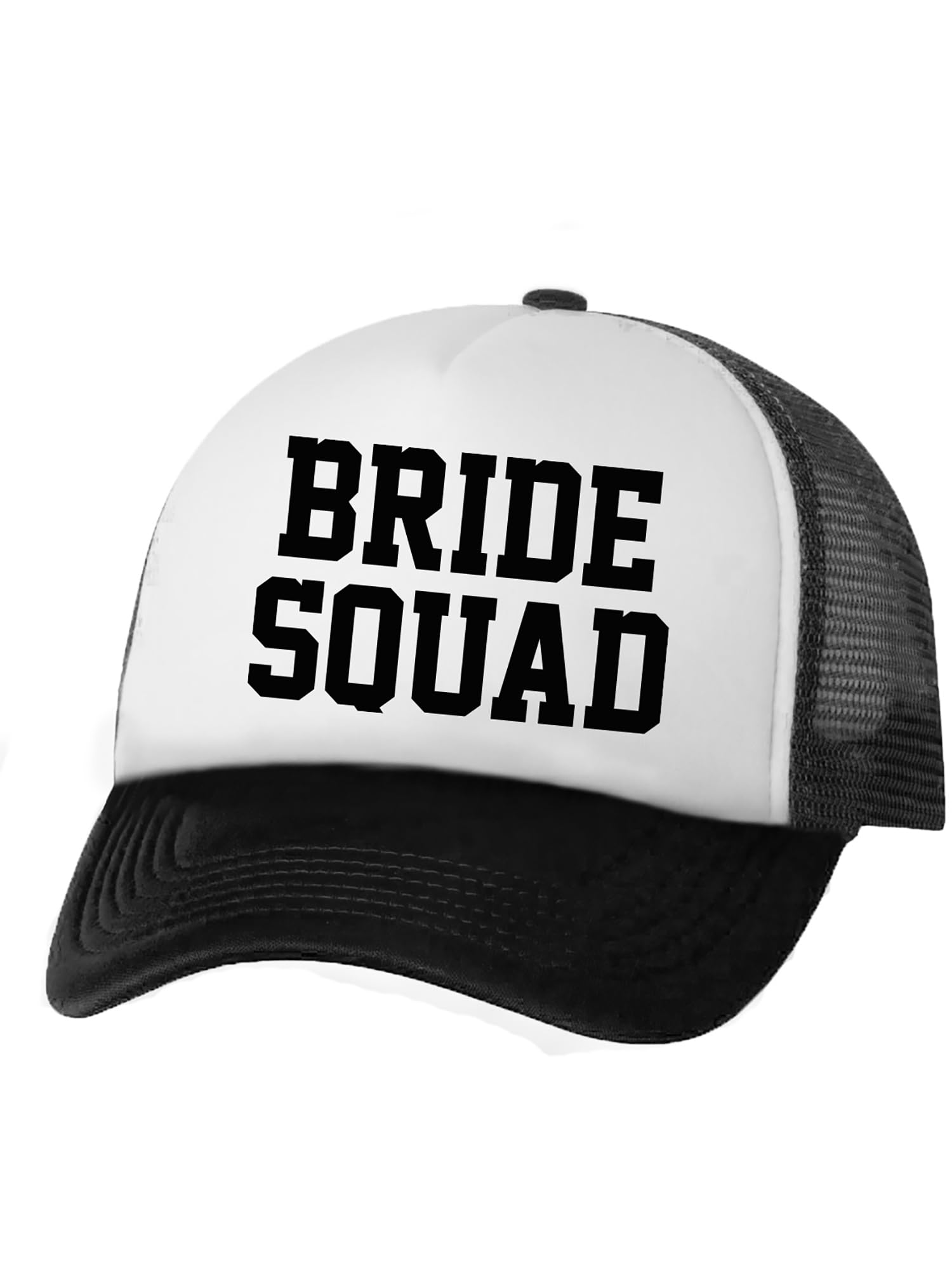 Zerogravitee Bride Squad Trucker Mesh Snapback Hat - Stylish & Comfortable Wedding Party Accessory for Bachelorette, Bridal Shower & Girls' Night Out