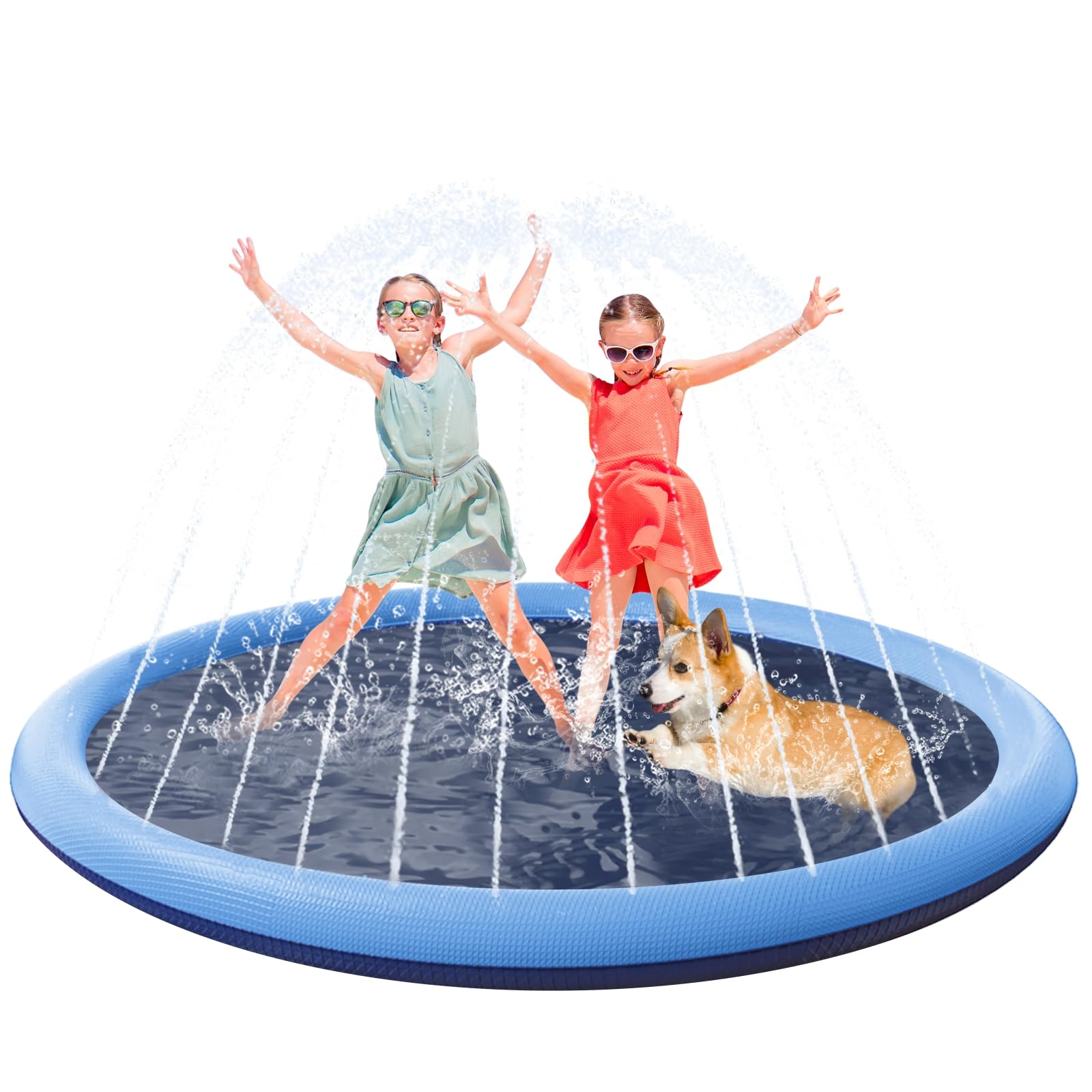 **67in Extra Large Anti-Slip Splash Pad for Kids & Dogs – Thickened Outdoor Water Sprinkler Play Mat – Summer Water Toys for Toddlers, Backyard Fun, Pool Alternative – Perfect for Gardens, Parks & Playdates**