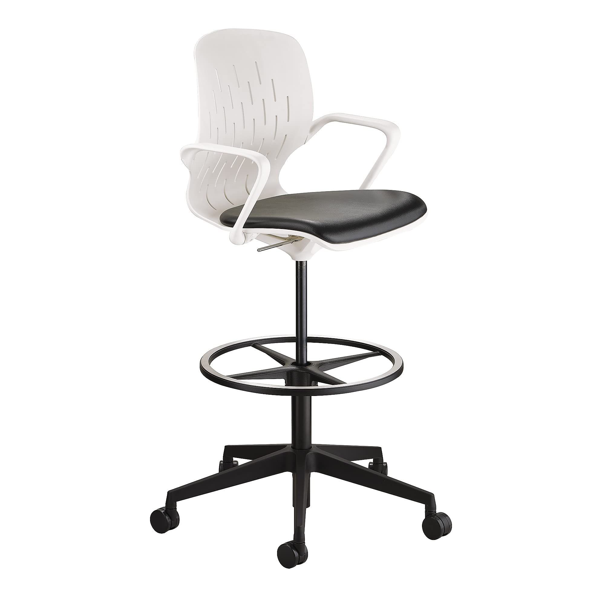 Ergonomic Swivel Office Chair with Pneumatic Height Adjustment - White Shell Computer Desk Chair for Extended Comfort - Perfect for Home Office, Gaming, and Workspaces