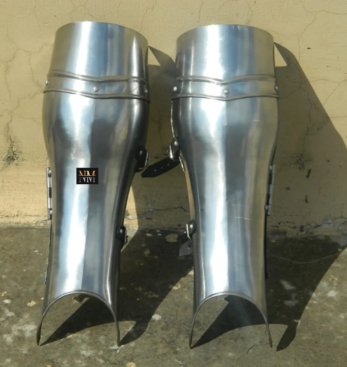 Authentic Medieval Leg Greaves Armor - Historical Knight Costume Replica for LARP, Cosplay & Renaissance Fairs | Premium Steel Leg Armor Protection