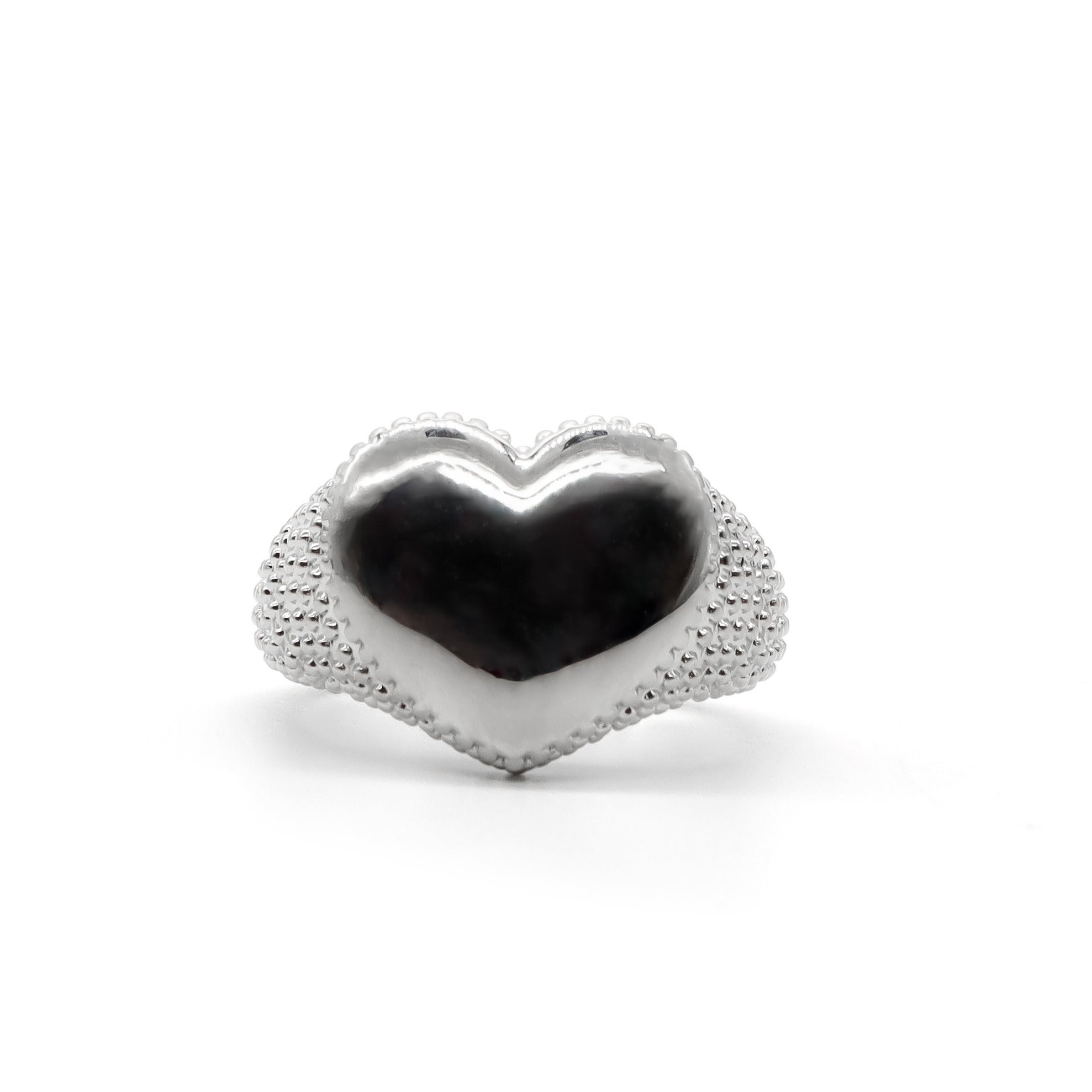 Stunning Silver Heart Statement Ring - Elegant Stainless Steel Heart Design Jewelry for Women | Perfect Gift for Valentine's Day, Anniversary & Romantic Occasions