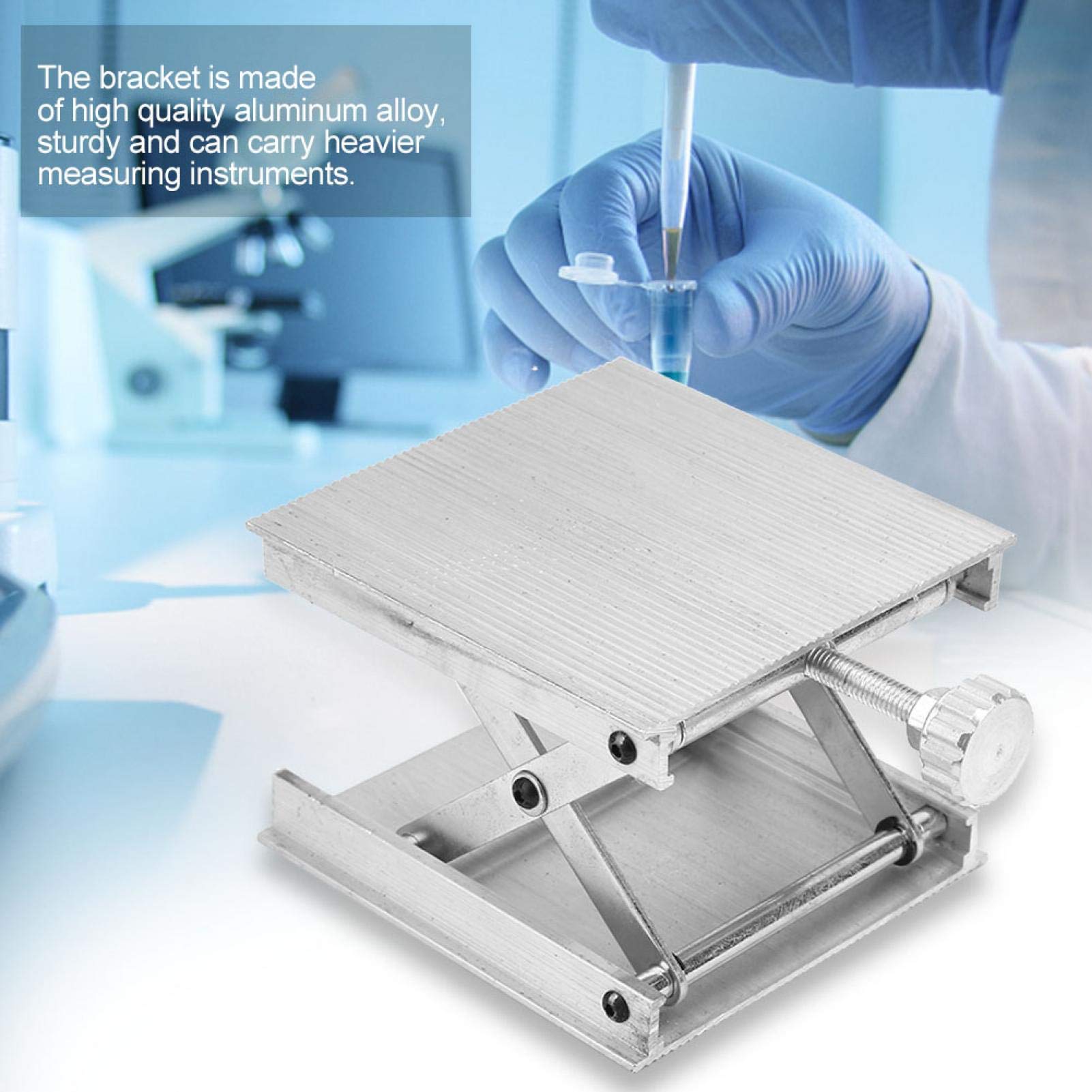 90×90mm Adjustable Lab Scissors Jack Lift Platform - Universal Lift Table for Lab Equipment & Workbench - Perfect for Microscopes, Electronics Repair & Precision Work