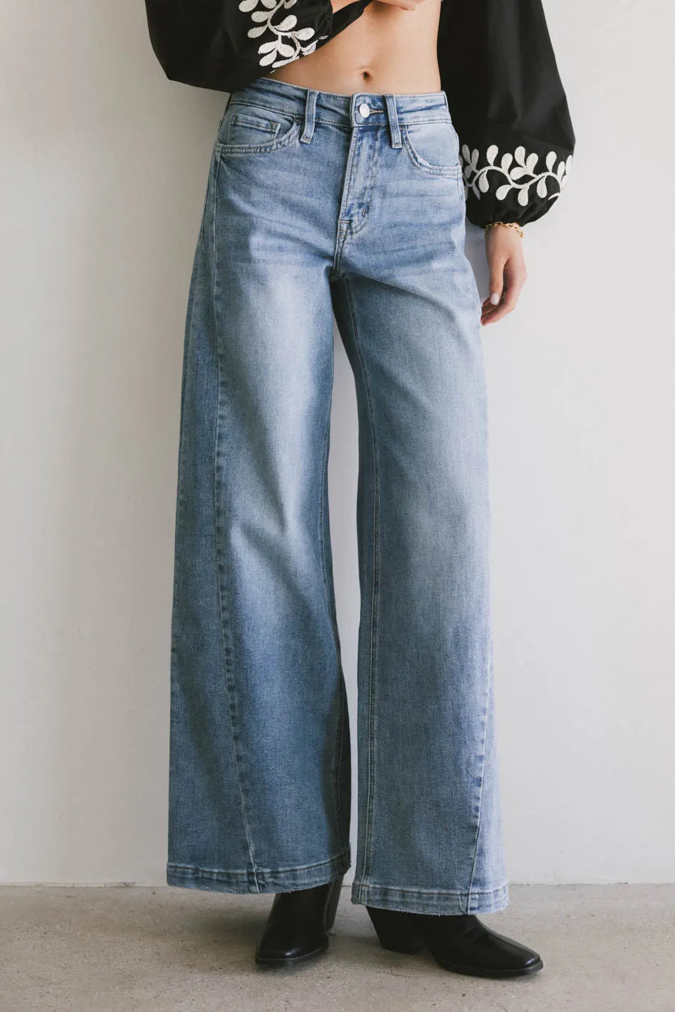 Krista High Waisted Wide Leg Jeans for Women - Comfortable Stretch Denim Pants, Trendy Casual & Office Wear - Perfect for Everyday Outfits, Date Nights, and Work Attire