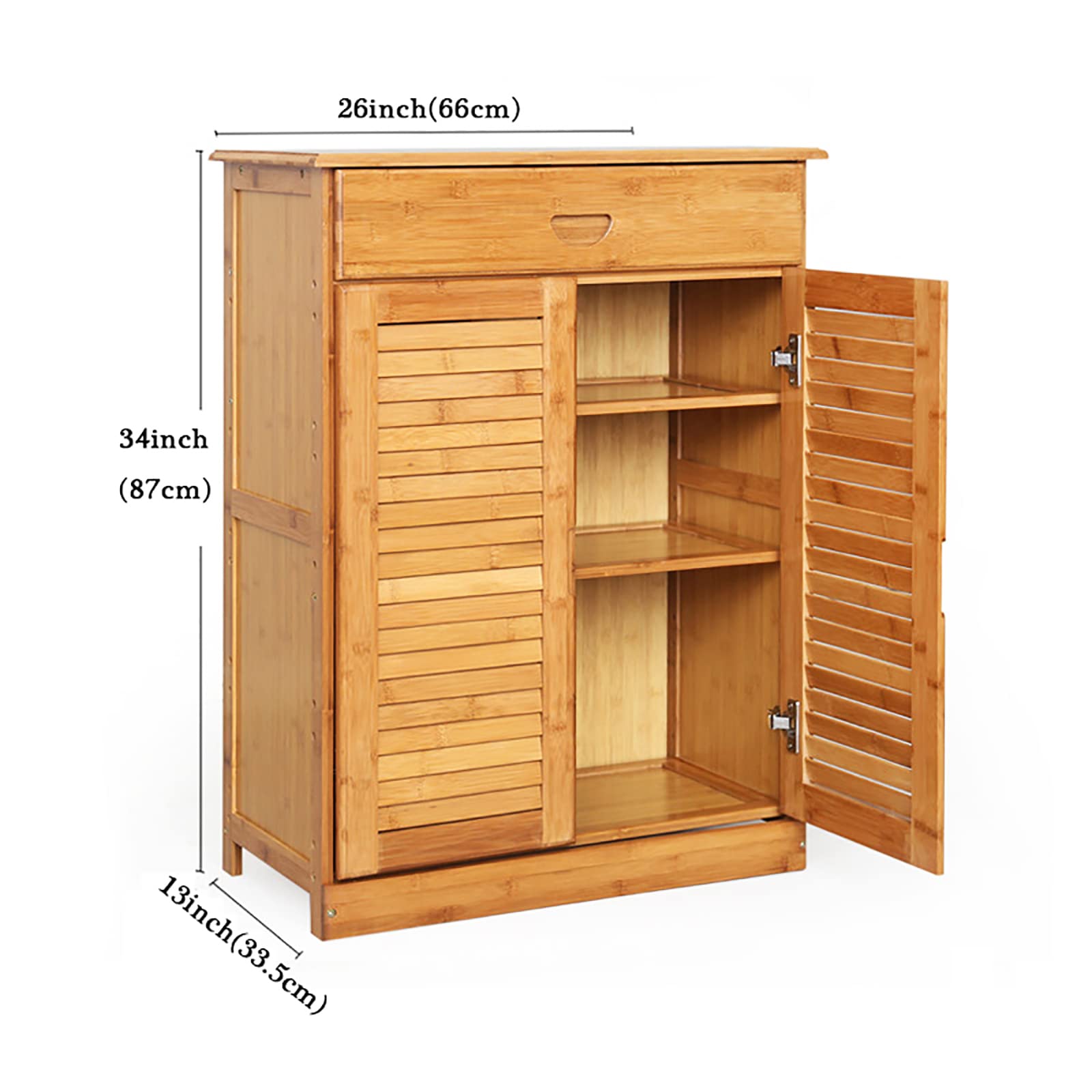 Bamboo Shoe Storage Cabinet with Doors - Rustic Entryway Shoe Organizer & Shoe Rack for Hallway, Closet, or Mudroom Organization | Perfect for Small Spaces and Home Decor
