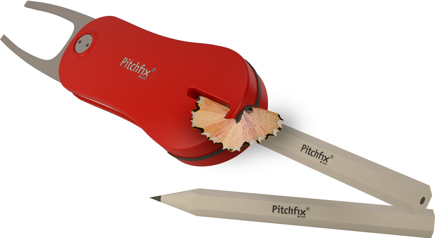 Pitchfix Hybrid 2.0 Golf Divot Tool - White & Red Golf Accessory for Repairing Ball Marks on Greens | Perfect for Golfers, Tournaments & Practice Sessions