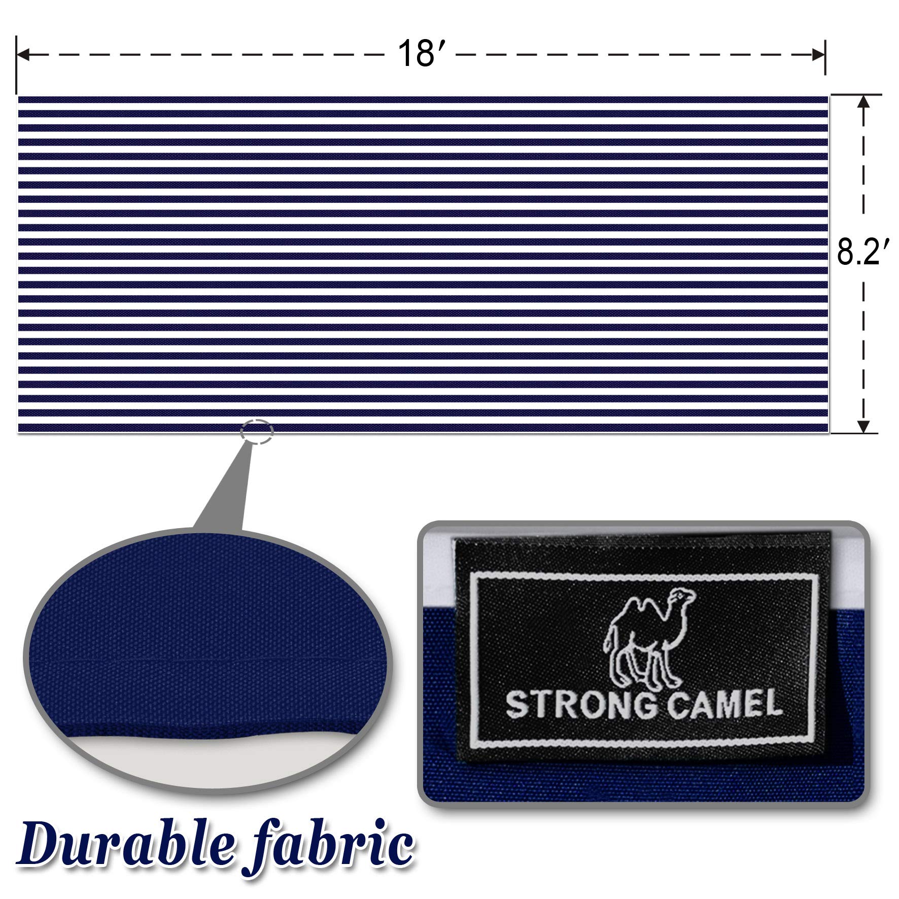 Universal 18x8.2 Ft Pergola Replacement Canopy - Heavy-Duty Sun Shade Cover in Blue & White | Perfect for Patio, Deck, Backyard & Outdoor Living Spaces