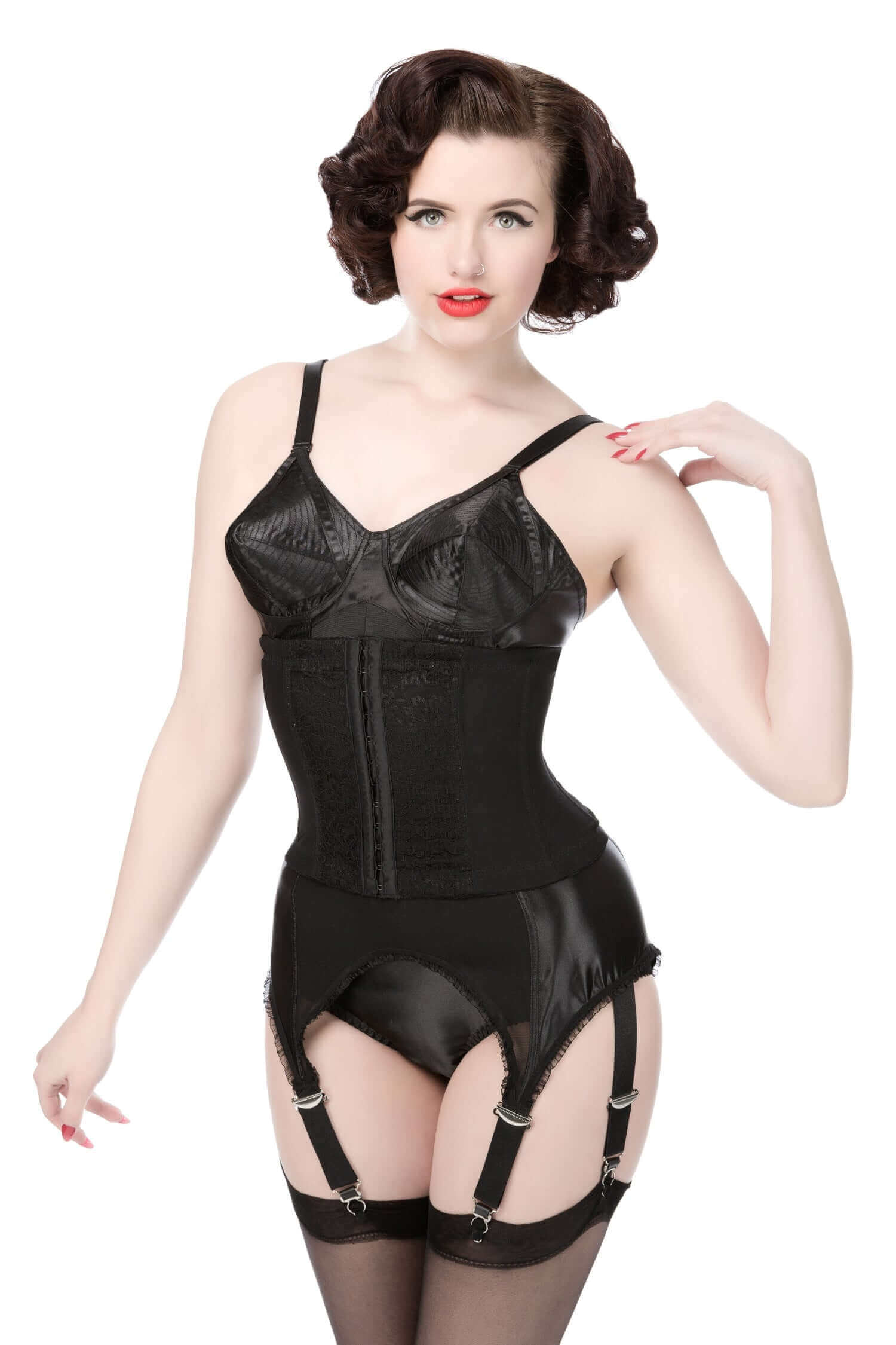 Court Royal Powerful L'amour Waist Cincher Corset with Lace Trim - Slimming Shapewear for Women, Perfect for Evening Dresses, Wedding & Special Occasions