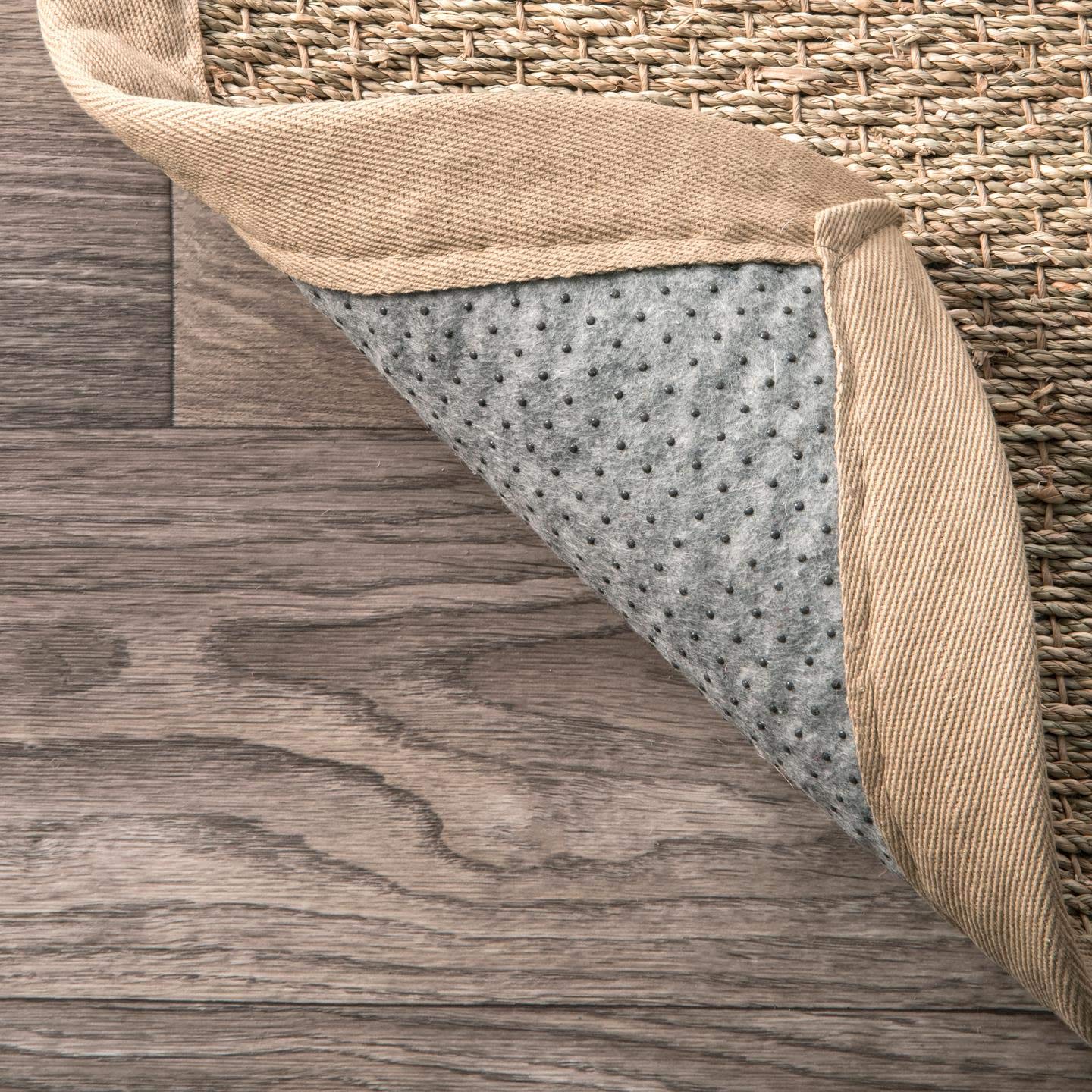 nuLOOM Elijah Seagrass Area Rug 5x8 ft - Natural Beige Basketweave Farmhouse Rug with Cotton Border | Perfect for Bedroom, Living Room, Dining Room, Office & Entryway | Eco-Friendly Natural Fiber Rug for Home Decor