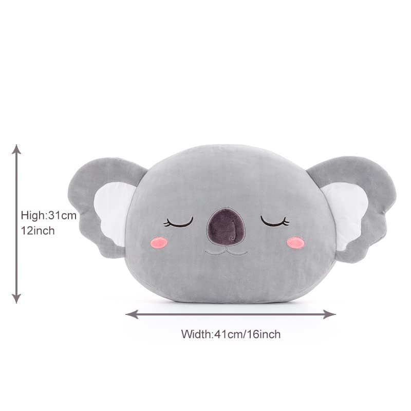 **Soft Koala Plush Pillow for Kids - 15 Inch Gray Stuffed Animal Toy, Cute Gift for Girls & Boys - Perfect for Bedtime, Nursery Decor & Travel Comfort**