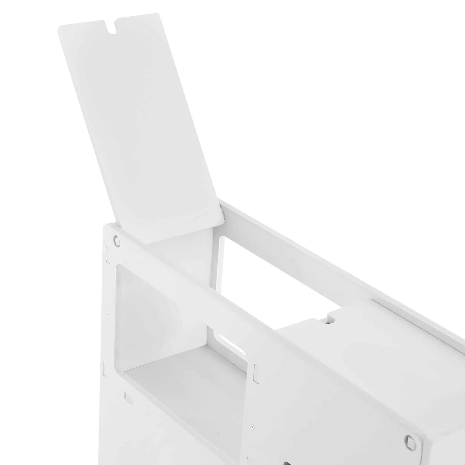 White Slim Rolling Bathroom Storage Cabinet - Space Saving for Small Bathrooms