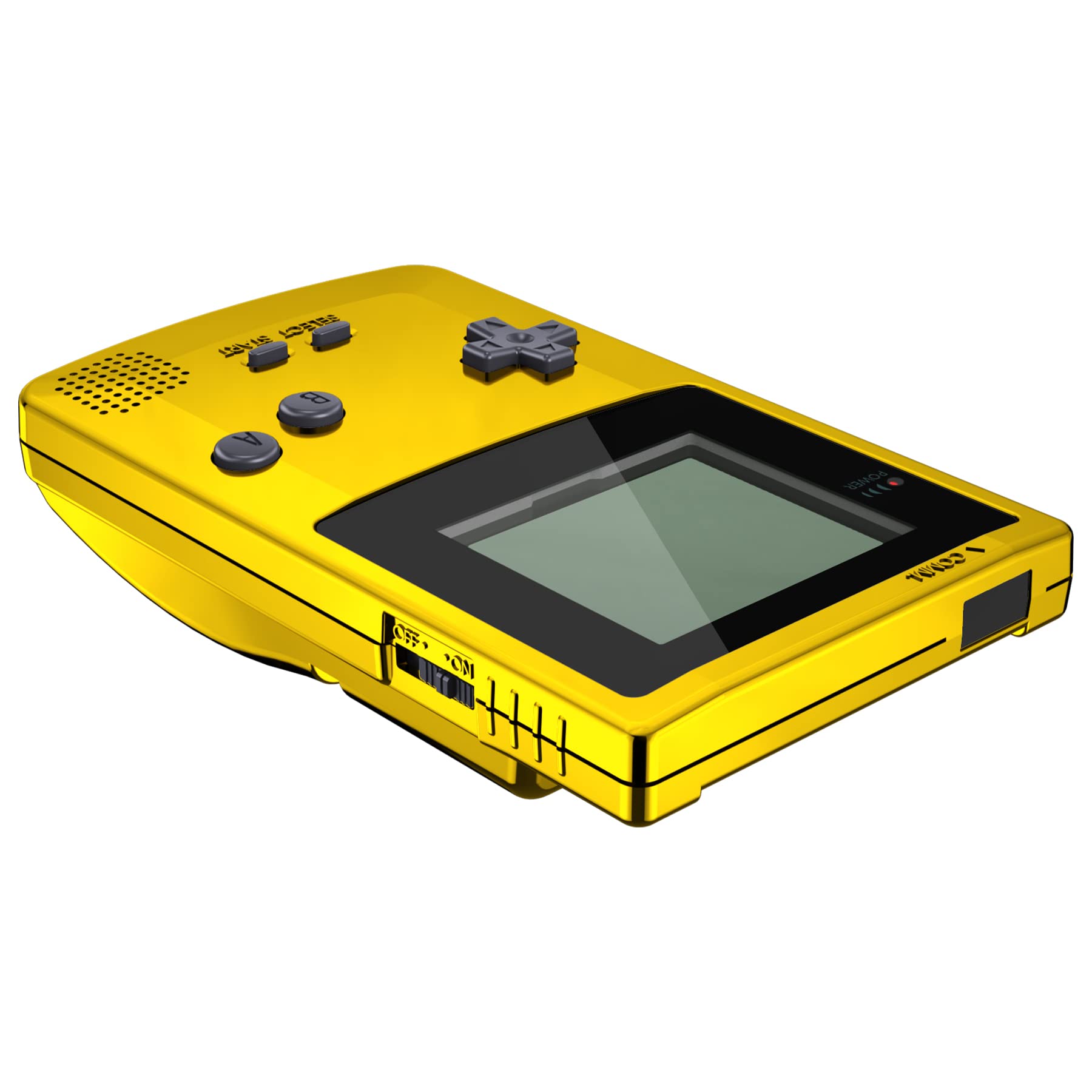 eXtremeRate Chrome Gold Replacement Shell & Black Screen Lens for Gameboy Color (GBC) - Compatible with OSD IPS, Regular IPS & Standard LCD Screens - DIY Console Housing Upgrade Kit - Perfect for Gameboy Color Modding & Retro Gaming Enthusiasts