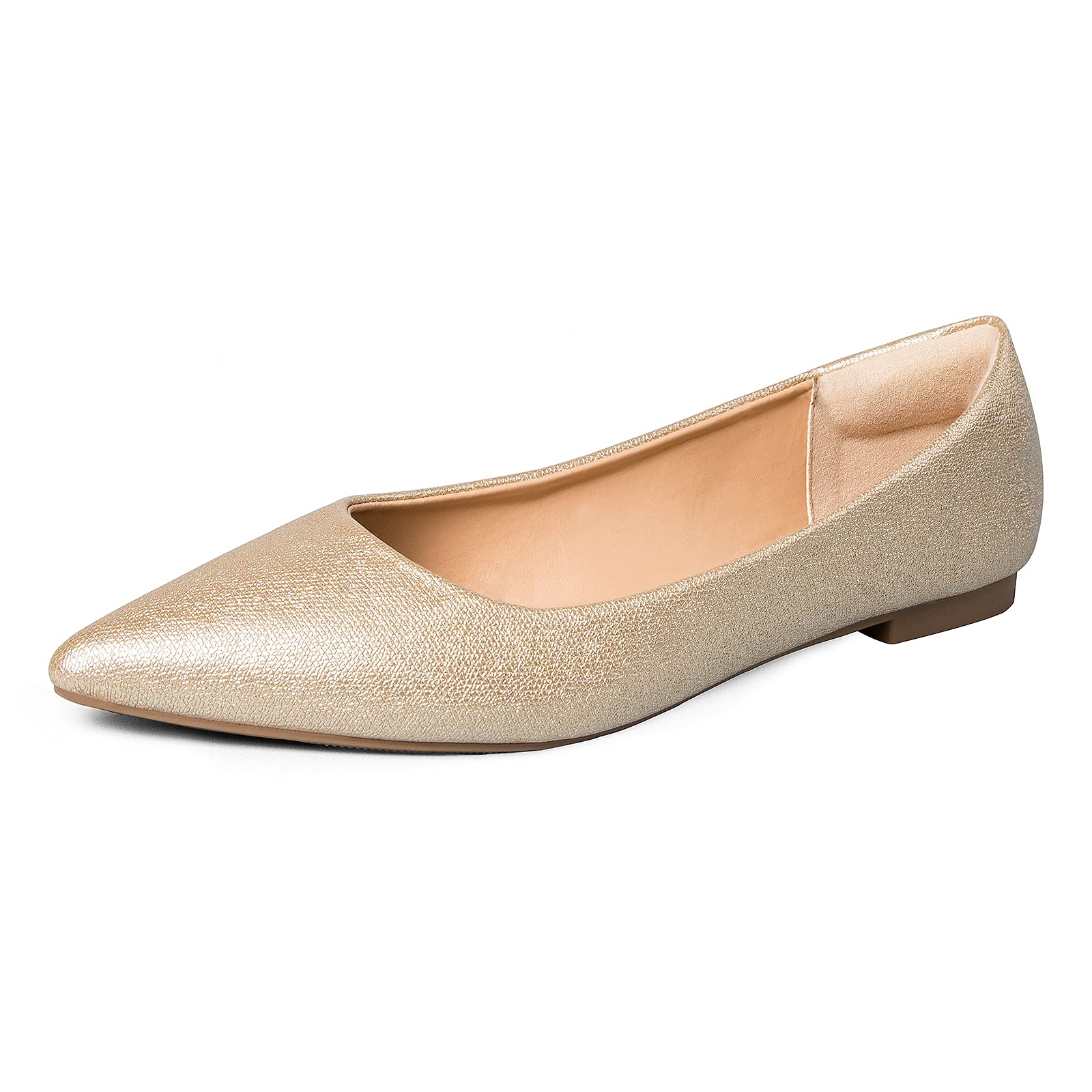 Mysoft Women's Pointed Toe Ballet Flats - Comfortable Wedding Shoes with Heel Support for Brides, Bridesmaids & Formal Occasions
