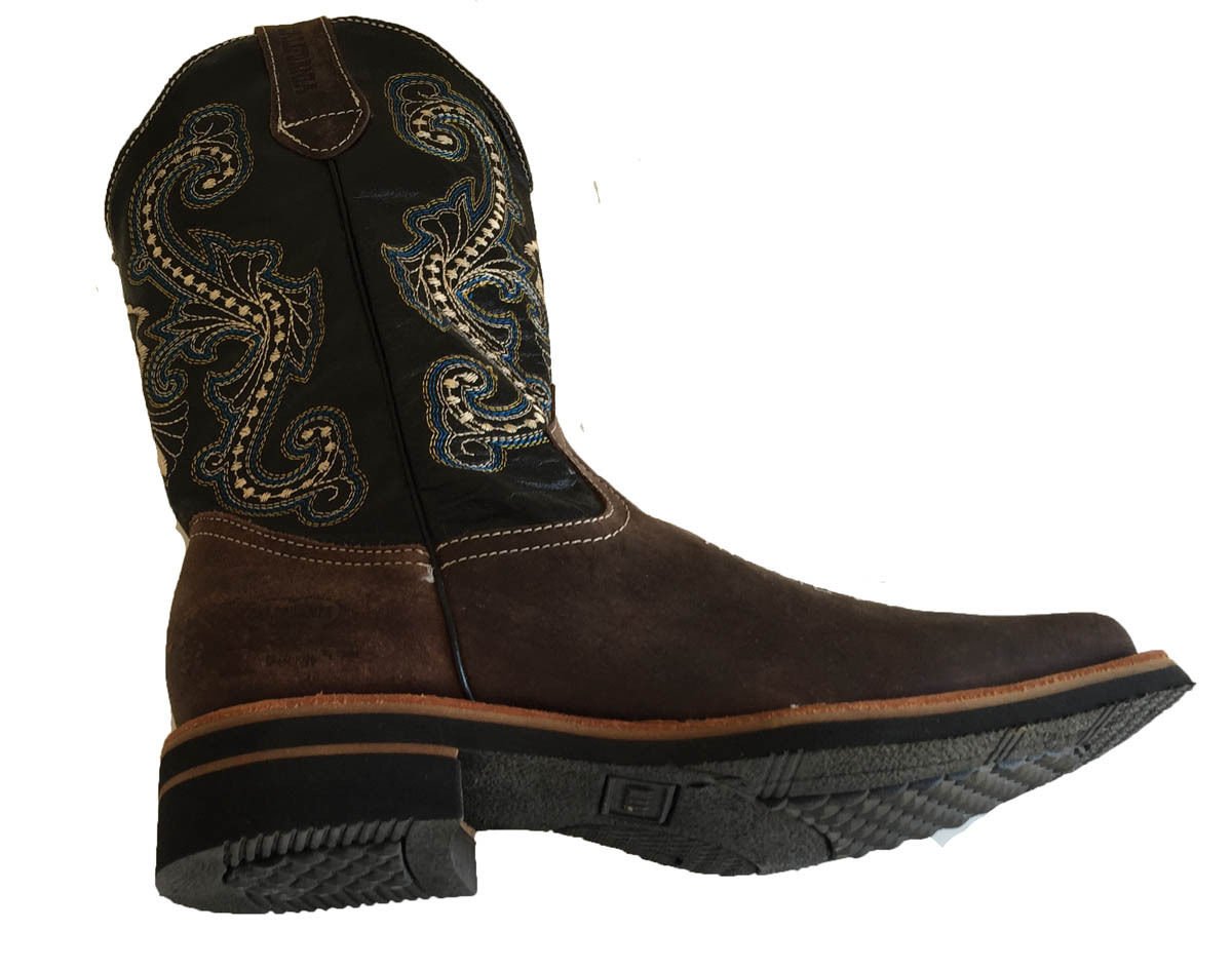**Genuine Cowhide Leather Men's Cowboy Boots - Square Toe Western Rodeo Boots for Men - Perfect for Country Dancing, Rodeo Events & Casual Wear**