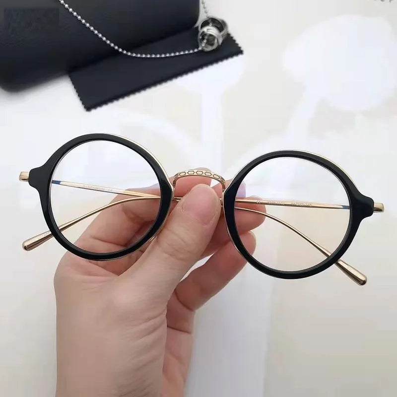 Aimee Unisex Full Rim Round Titanium Acetate Eyeglasses 1121110 - Lightweight & Durable Eyewear for Men & Women - Perfect for Reading, Work & Everyday Use