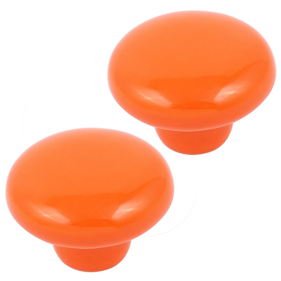 XXLFQSG 33mm Round Orange Ceramic Cabinet Knobs - 2 Pack for Cupboard, Wardrobe & Drawer Doors | Durable & Stylish Hardware for Home & Office Decor