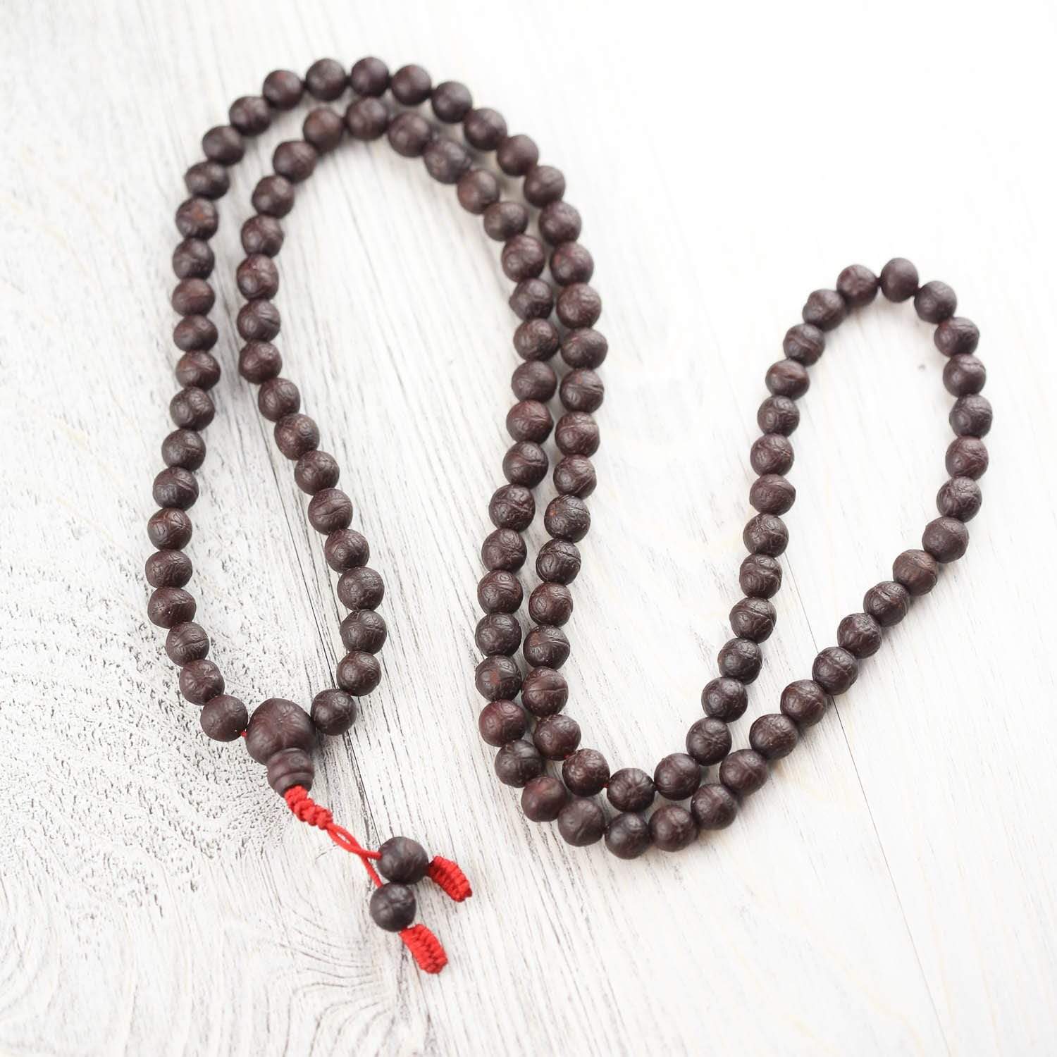 Authentic Antique Bodhi Enlightenment Mala Beads - 108 Prayer Beads for Meditation, Yoga & Spiritual Practice - Buddhist & Hindu Prayer Necklace for Mindfulness & Stress Relief