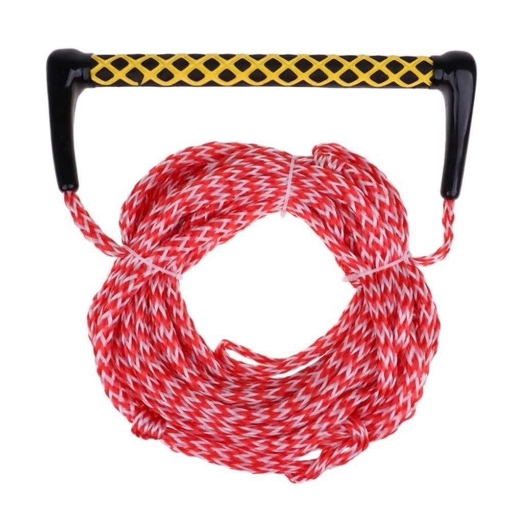 **72ft Single Section Water Ski Rope with Floating Handle & EVA Grip - Premium Surf Accessories for Slalom Skiing, Wakeboarding, Wakeskating - Ideal for Lake & Ocean Water Sports (Red & White)**