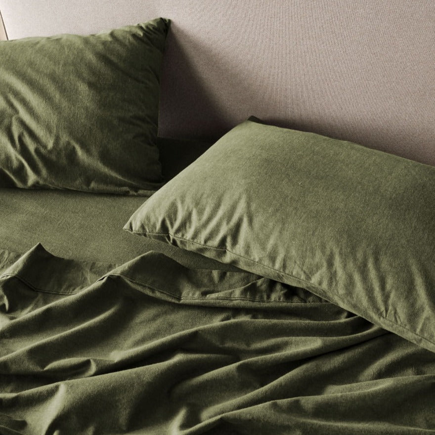 Premium Flannelette Plain Dyed Moss Sheet Set - Soft & Breathable Bedding by LINEN HOUSE - Perfect for Cozy Winter Nights & Cold Weather Comfort