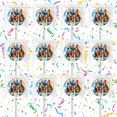 Lilo and Stitch Party Supplies - 12 Pack Themed Decorations, Lollipops, Favors for Birthday Parties, Baby Showers & Disney Themed Events