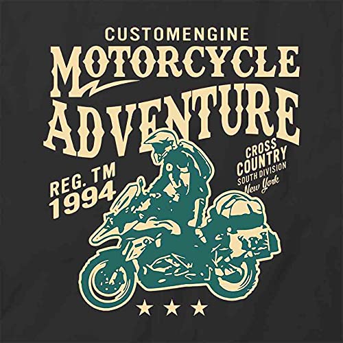 Motorcycle Adventure Graphic T-Shirt for Men - Black Printed Tee | Biker Riding Gear, Motorcycle Enthusiast Apparel, Casual Wear for Road Trips