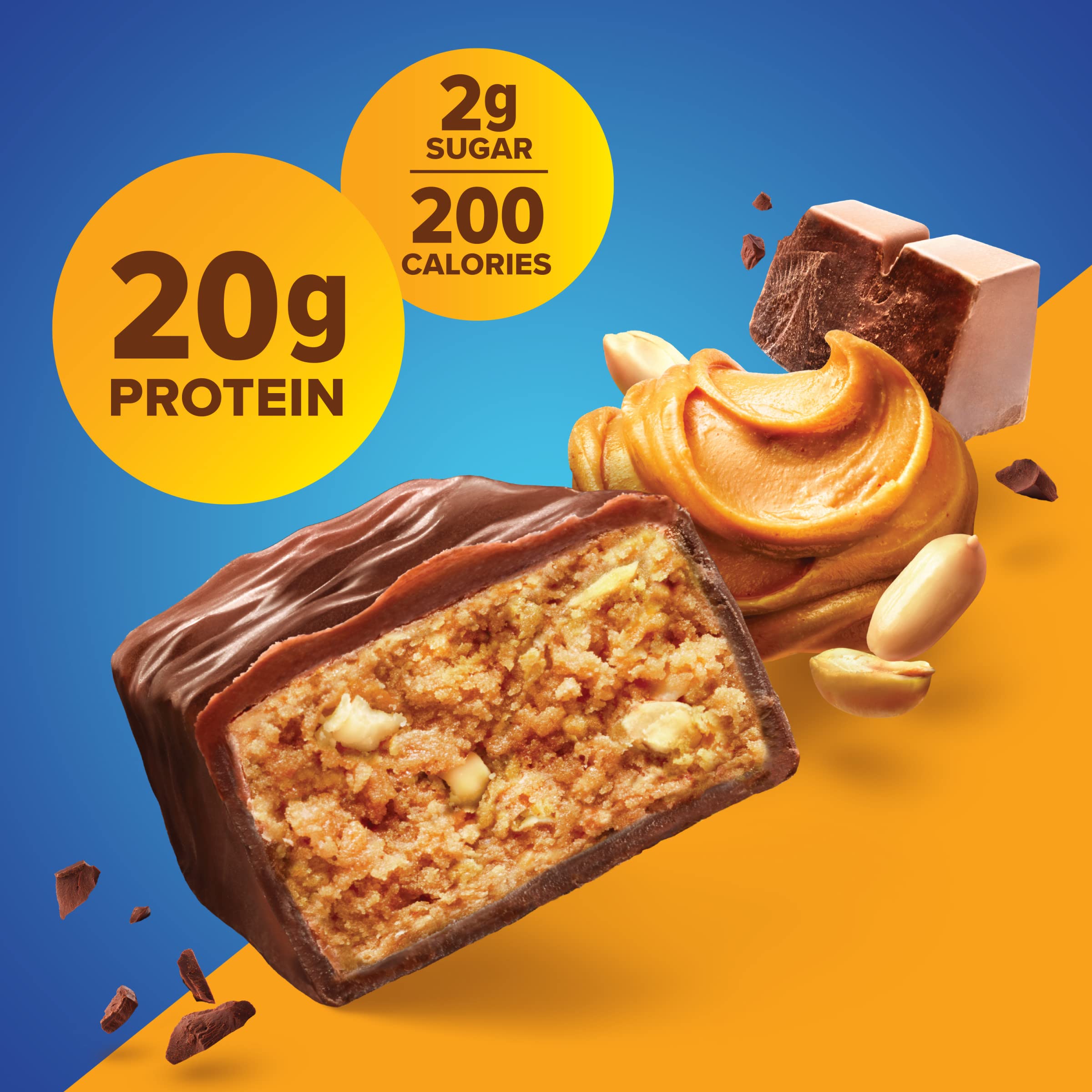 Pure Protein Bars - Chocolate Peanut Butter, High Protein Low Sugar Snacks for Energy & Fitness, 12 Pack